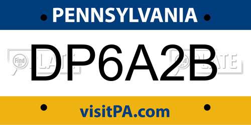 DP6A2B Pennsylvania License Plate