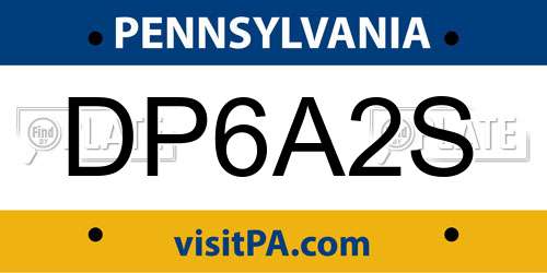 DP6A2S Pennsylvania License Plate