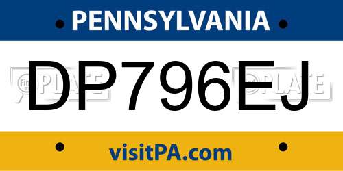 DP796EJ Pennsylvania License Plate