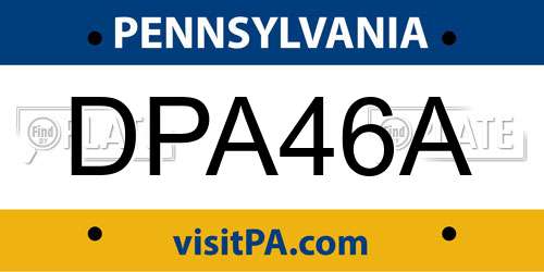 DPA46A Pennsylvania License Plate
