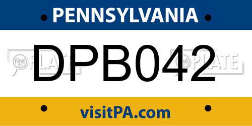 DPB042 Pennsylvania License Plate