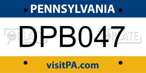 DPB047 Pennsylvania License Plate