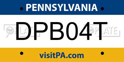 DPB04T Pennsylvania License Plate