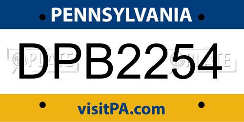 DPB2254 Pennsylvania License Plate