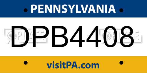 DPB4408 Pennsylvania License Plate