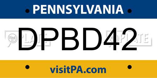 DPBD42 Pennsylvania License Plate