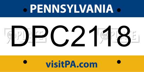 DPC2118 Pennsylvania License Plate