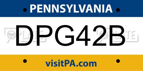 DPG42B Pennsylvania License Plate