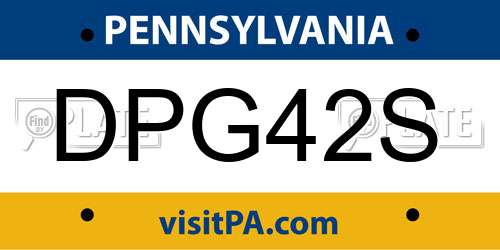DPG42S Pennsylvania License Plate