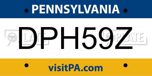 DPH59Z Pennsylvania License Plate
