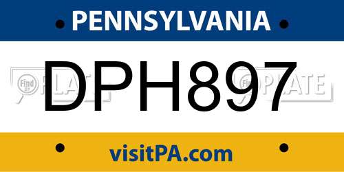 DPH897 Pennsylvania License Plate