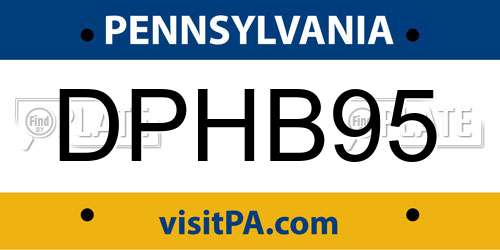 DPHB95 Pennsylvania License Plate