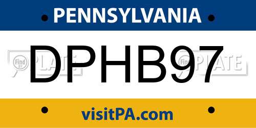 DPHB97 Pennsylvania License Plate
