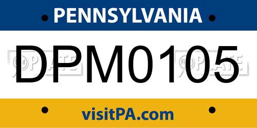 DPM0105 Pennsylvania License Plate
