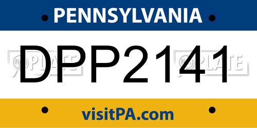 DPP2141 Pennsylvania License Plate
