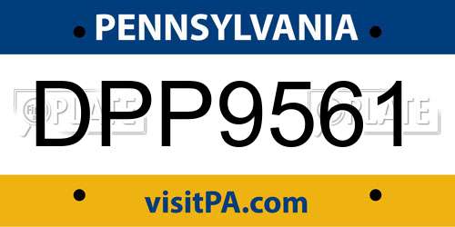 DPP9561 Pennsylvania License Plate