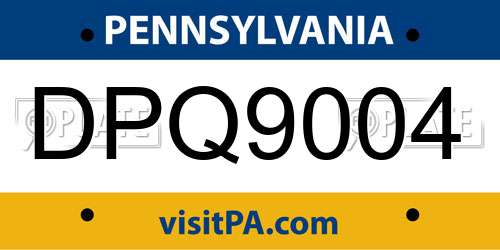 DPQ9004 Pennsylvania License Plate