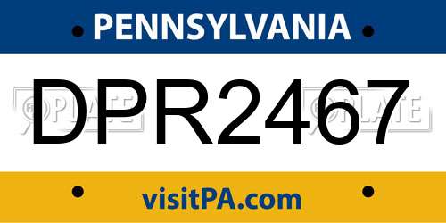DPR2467 Pennsylvania License Plate