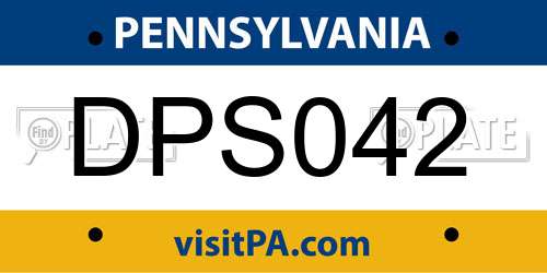 DPS042 Pennsylvania License Plate