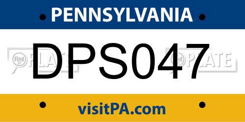 DPS047 Pennsylvania License Plate