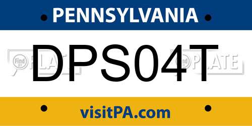 DPS04T Pennsylvania License Plate