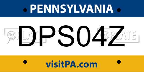 DPS04Z Pennsylvania License Plate