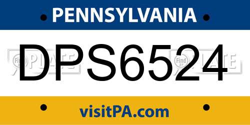 DPS6524 Pennsylvania License Plate