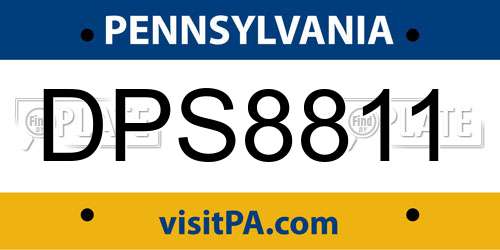 DPS8811 Pennsylvania License Plate