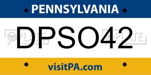 DPSO42 Pennsylvania License Plate
