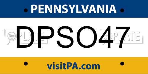 DPSO47 Pennsylvania License Plate