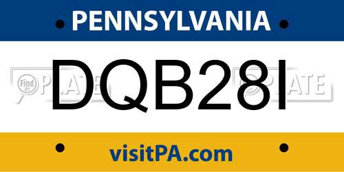 DQB28I Pennsylvania License Plate