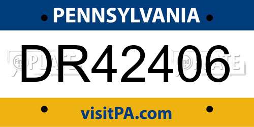 DR42406 Pennsylvania License Plate