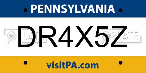 DR4X5Z Pennsylvania License Plate