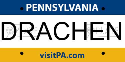 DRACHEN Pennsylvania License Plate