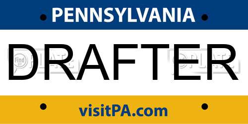DRAFTER Pennsylvania License Plate