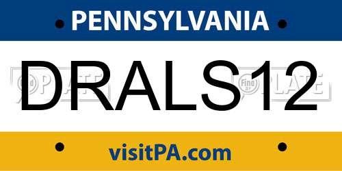 DRALS12 Pennsylvania License Plate