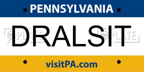 DRALSIT Pennsylvania License Plate