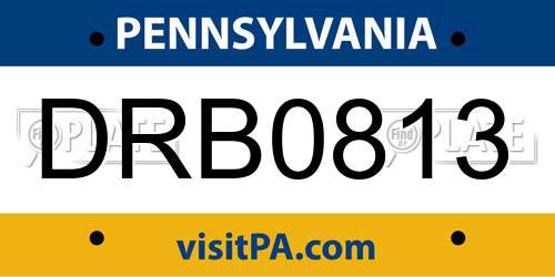 DRB0813 Pennsylvania License Plate