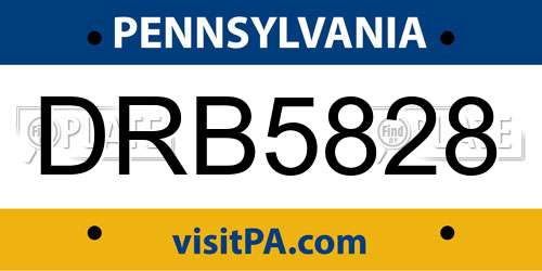 DRB5828 Pennsylvania License Plate