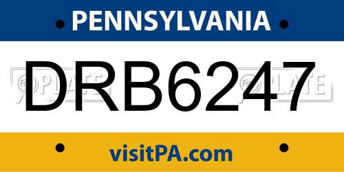 DRB6247 Pennsylvania License Plate