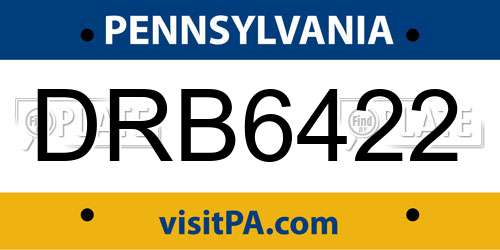 DRB6422 Pennsylvania License Plate