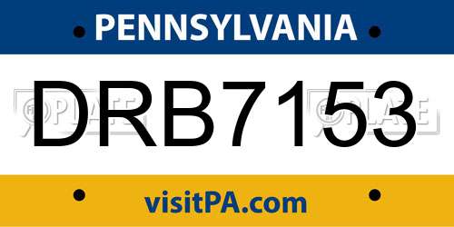 DRB7153 Pennsylvania License Plate