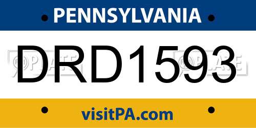 DRD1593 Pennsylvania License Plate