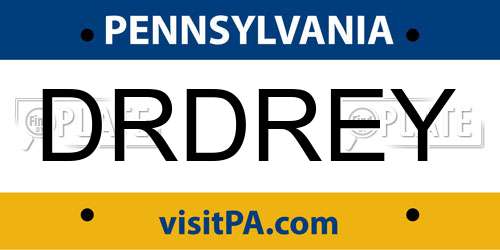 DRDREY Pennsylvania License Plate