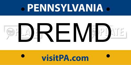 DREMD Pennsylvania License Plate