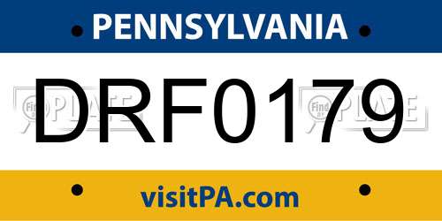 DRF0179 Pennsylvania License Plate