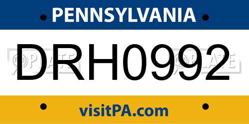 DRH0992 Pennsylvania License Plate