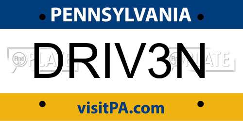 DRIV3N Pennsylvania License Plate