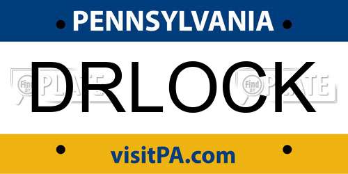DRLOCK Pennsylvania License Plate