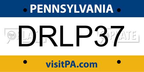 DRLP37 Pennsylvania License Plate